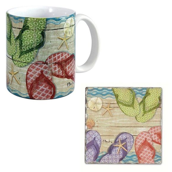 FLIP Flops and Seashells Mug and Coaster… - Picture 1 of 3